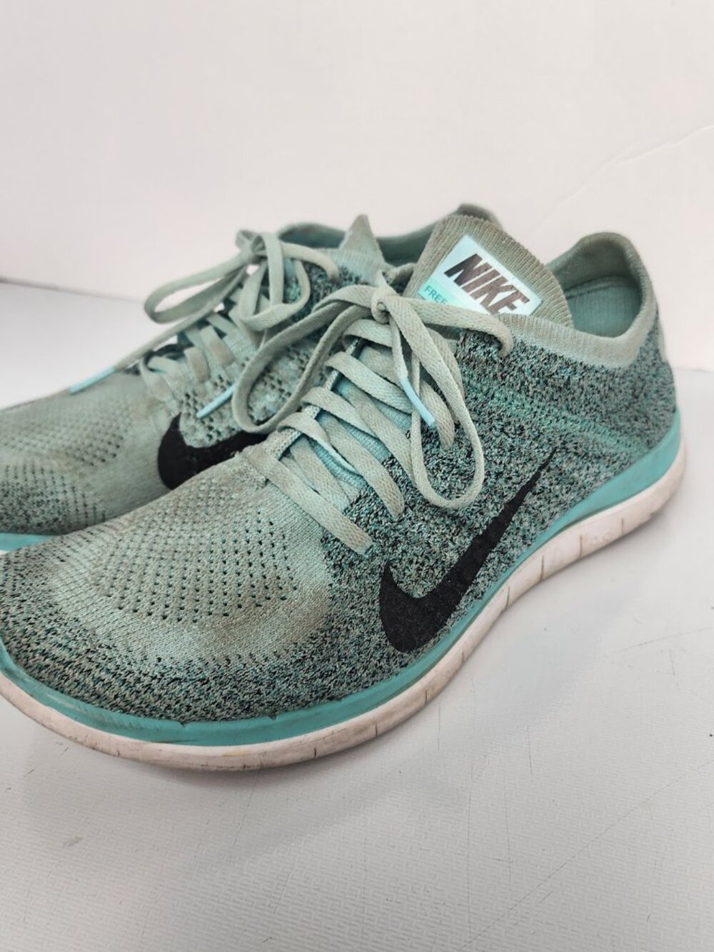 Nike Free 4.0 Flyknit Womens 10 Light Blue Shoes Running Athletic 631050-403 - Picture 2 of 9